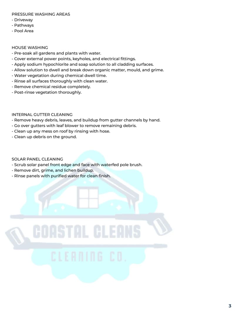 Cleaning proposal page 3